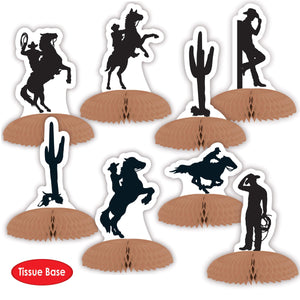 Bulk Western Silhouette Mini Centerpieces (Case of 96) by Beistle