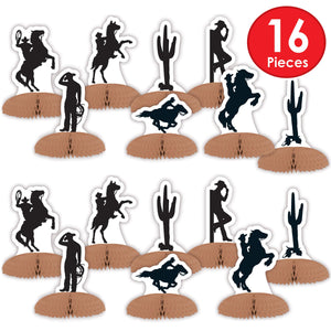 Bulk Western Silhouette Mini Centerpieces (Case of 96) by Beistle