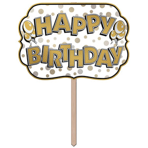 Foil Happy Birthday Party Yard Sign - Bulk 6 Pack