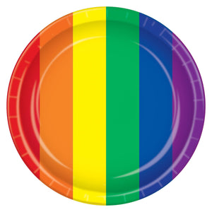 Rainbow Paper Plates 9 inch, 8/Pkg, 96/Case (Party Pack) - Bulk 12 Pack