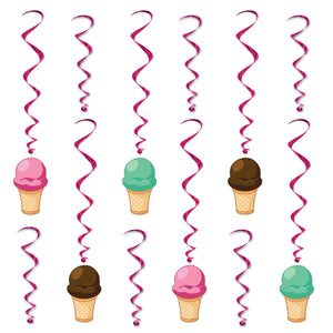 Ice Cream Party Whirls - Bulk 72 Pack