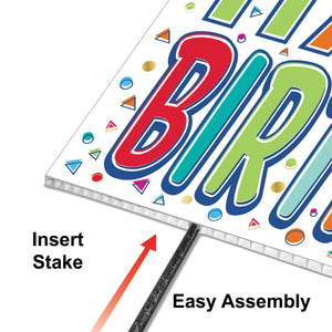 Bulk Plastic Happy Birthday Yard Sign (Case of 6) by Beistle