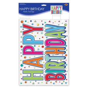 Bulk Plastic Happy Birthday Yard Sign (Case of 6) by Beistle