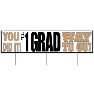 Graduation Party Plastic Jumbo Grad Yard Sign - Bulk 6 Pack