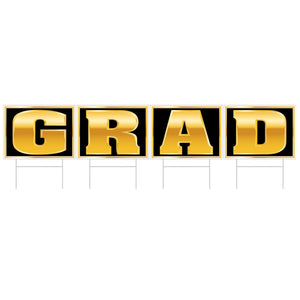 Graduation Party Plastic Grad Yard Sign - Bulk 6 Pack