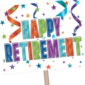 Bulk Happy Retirement Yard Sign (Case of 6) by Beistle