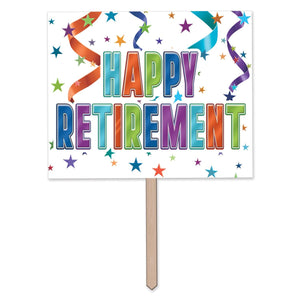 Happy Retirement Party Yard Sign - Bulk 6 Pack