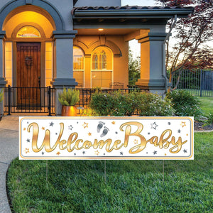 Bulk Plastic Jumbo Welcome Baby Yard Sign (Case of 6) by Beistle