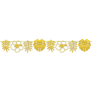 Luau Party Foil Die-Cut Floral Streamer - Bulk 12 Pack