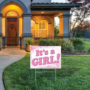 Bulk Plastic It's A Girl! Yard Sign (Case of 6) by Beistle