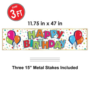 Bulk Plastic Jumbo Happy Birthday Yard Sign (Case of 6) by Beistle