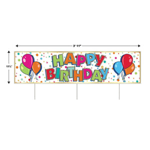 Bulk Plastic Jumbo Happy Birthday Yard Sign (Case of 6) by Beistle