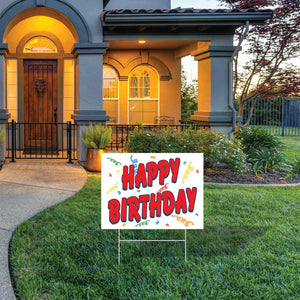 Bulk Plastic Happy Birthday Yard Sign (Case of 6) by Beistle