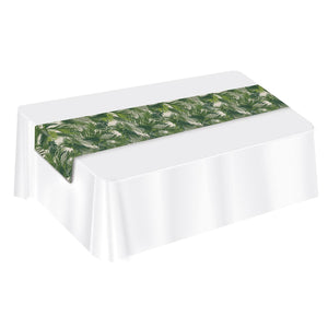 Luau Party Palm Leaf Fabric Table Runner - Bulk 12 Pack