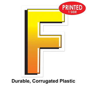 Bulk Plastic F Yard Sign (Case of 3) by Beistle