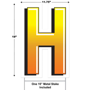 Bulk Plastic H Yard Sign (Case of 3) by Beistle