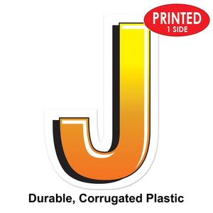 Bulk Plastic J Yard Sign (Case of 3) by Beistle