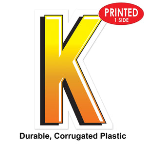 Bulk Plastic K Yard Sign (Case of 3) by Beistle