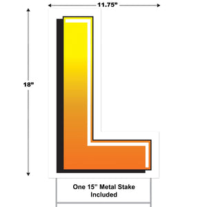 Bulk Plastic L Yard Sign (Case of 3) by Beistle