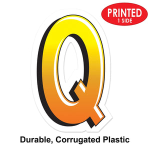 Bulk Plastic Q Yard Sign (Case of 3) by Beistle