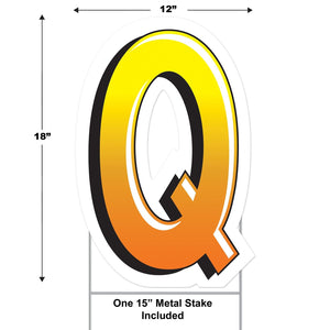 Bulk Plastic Q Yard Sign (Case of 3) by Beistle