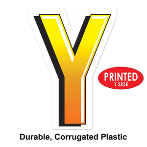 Bulk Plastic Y Yard Sign (Case of 3) by Beistle