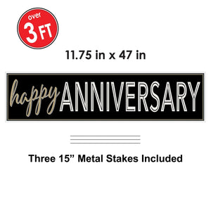 Bulk Plastic Jumbo Happy Anniv Yard Sign (Case of 6) by Beistle