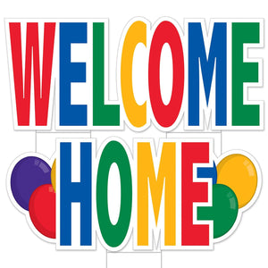 Plastic Jumbo "Welcome Home" Yard Sign Set - Bulk 4 Pack