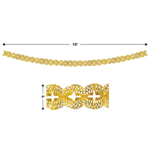 Bulk Metallic Garland - Gold (Case of 12) by Beistle