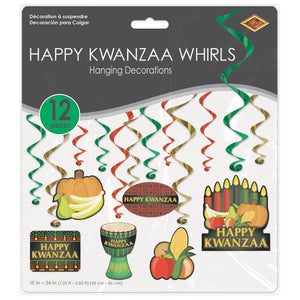 Bulk Happy Kwanzaa Whirls (Case of 72) by Beistle