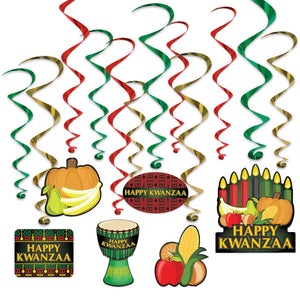 Happy Kwanzaa Whirls - Bulk 72 Pack