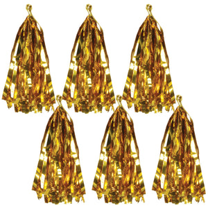 Metallic Party Tassels - gold - Bulk 72 Pack