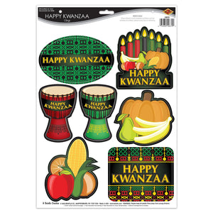 Happy Kwanzaa Clings - Bulk/84 Clings