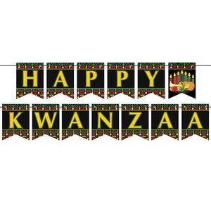 Happy Kwanzaa Streamer - Bulk 12 Pack