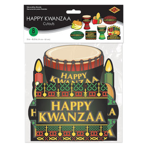 Bulk Happy Kwanzaa Cutouts (Case of 96) by Beistle