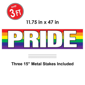 Bulk Plastic Jumbo Pride Yard Sign (Case of 6) by Beistle