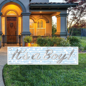 Bulk Plastic Jumbo It's A Boy! Yard Sign (Case of 6) by Beistle