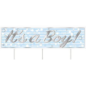 Plastic Jumbo It's A Boy! Yard Sign - Bulk 6 Pack