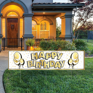 Bulk Plastic Jumbo Happy Birthday Yard Sign (Case of 6) by Beistle