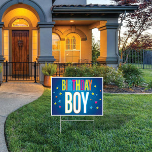 Bulk Plastic Birthday Boy Yard Sign (Case of 6) by Beistle