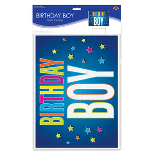 Bulk Plastic Birthday Boy Yard Sign (Case of 6) by Beistle