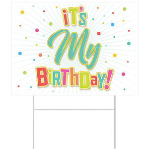 Plastic It's My Birthday Party! Yard Sign - Bulk 6 Pack