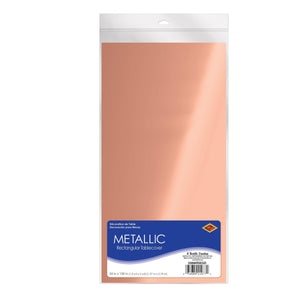 Bulk Rose Gold Metallic Rectangular Tablecover (12 Pkgs Per Case) by Beistle