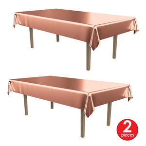 Bulk Rose Gold Metallic Rectangular Tablecover (12 Pkgs Per Case) by Beistle