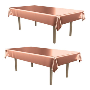 Bulk Rose Gold Metallic Rectangular Tablecover (12 Pkgs Per Case) by Beistle