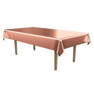 Rose Gold Metallic Party Rectangular Tablecover - Bulk 12 Pack