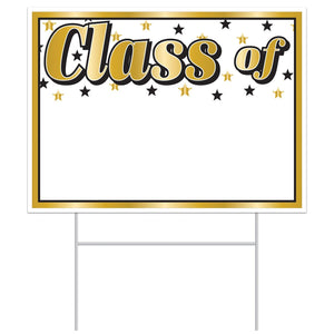 Graduation Party Plastic Class Of Yard Sign - Bulk 6 Pack