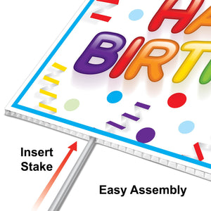 Bulk Plastic Happy Birthday Yard Sign (Case of 6) by Beistle