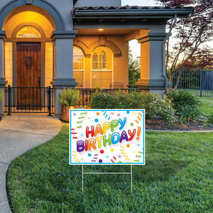 Bulk Plastic Happy Birthday Yard Sign (Case of 6) by Beistle