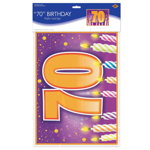 Bulk Plastic 70 Birthday Yard Sign (Case of 6) by Beistle